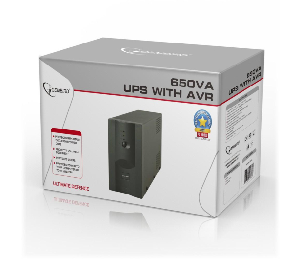 Gembird UPS 650VA Line-in 2x IEC C13 - 1230988 - zdjęcie 2